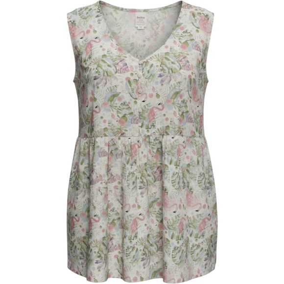 Flowers by Zoe Dresses & Skirts - Hayden‎ Los Angeles Babydoll Short Dress/top Size 3XL Pink Flamingos Floral NWOT